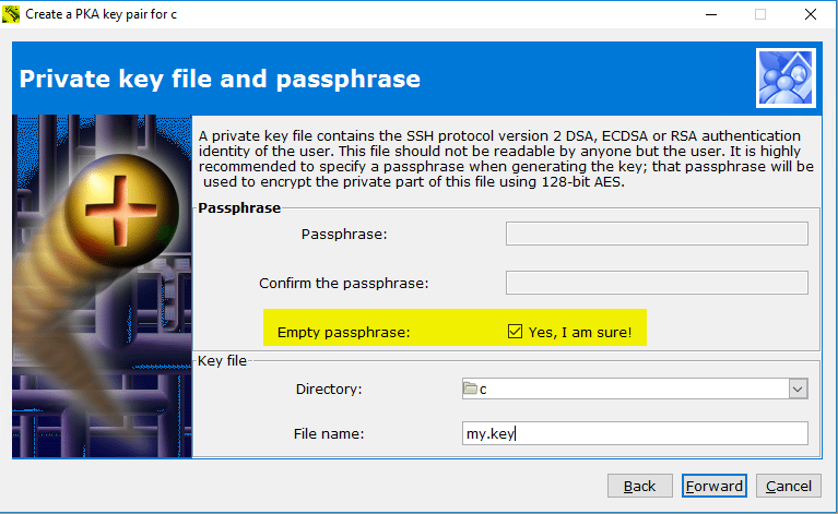 Copssh Control Panel - User - Keys