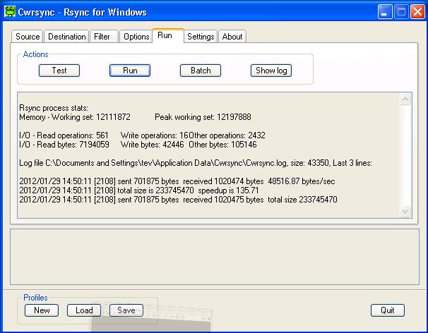 rsync windows 7